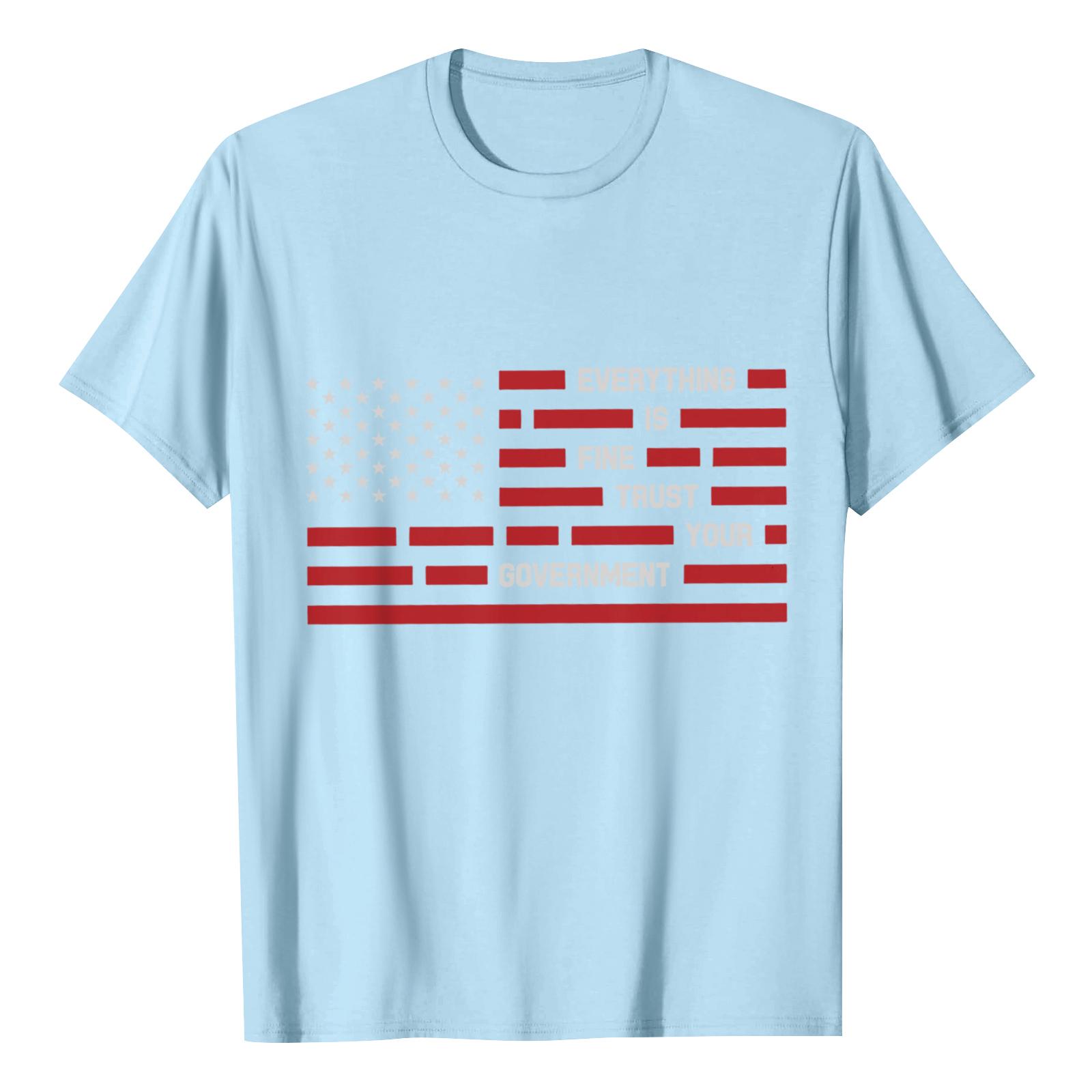 USA Anniversary Men s Casual Letter Print Short-Sleeve T-Shirt XXL