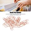 20Pcs Metal Pen Clips Rose Gold Sturdy Electroplated Light Strong Clamping Book Pen Holder for Office School Meeting