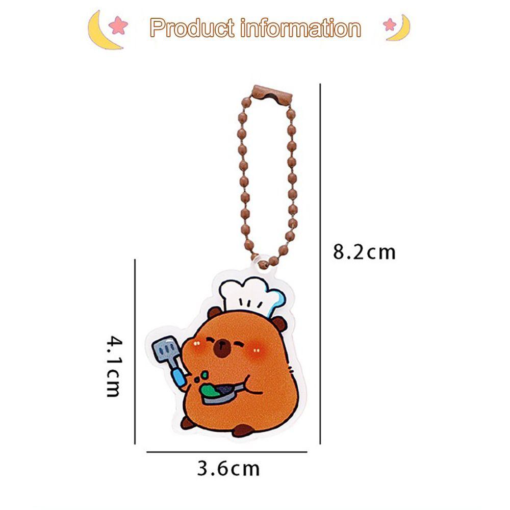 Cute Capybara Keychain Pendant Acrylic Keychain Decoration Lover Gift Acrylic Keychain  for Girl