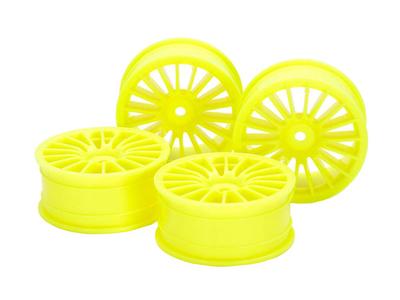 Tamiya Optionen 1852 Räder Fluoreszierend 24mm Offset 54852 Hop-Up Nein. OP.1852 18-Speichen (4 Räder), Gelb, Breite, 0,