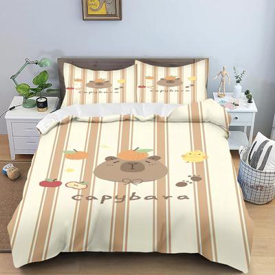 Capybara Bettwäsche Set Einzelgröße Kindergeschenke Für Capybara Liebhaber Bettbezug Set Für Teenager Capybara Tiere Liebhaber Bettbezug