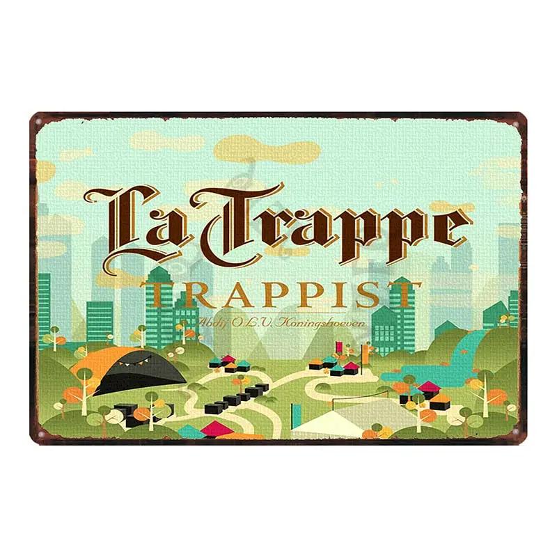Birra Belga VintageBrugse Zot La Trappe Segno Metallico Lattina Targhe Per Muro Bar Pub Arte Cucina Caffè Decorazioni Casa 30X20CM DU-8282A