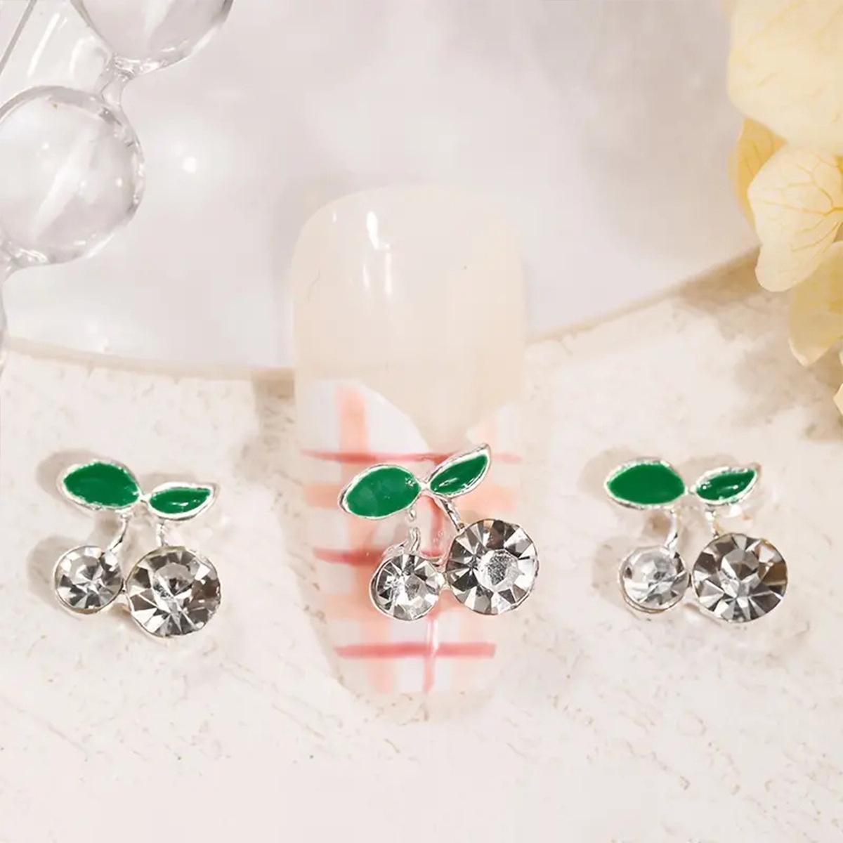 

Многоцветные стразы для нейл-арта «Вишня» в японском стиле - Суперблестящие, с капельным маслом, металлическая декорация из сплава