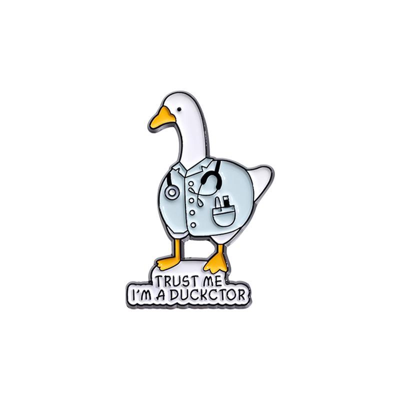 Animal Eyecatching Cartoon Duck Goose Brooch Collection In Alloy For Fun Accessories