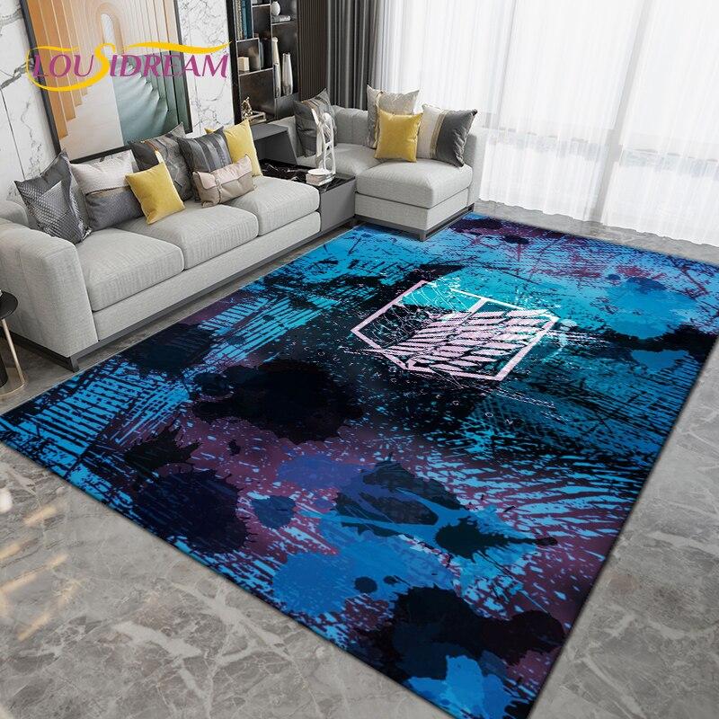 Anime Cartoon Attack On Titan Area Rug Large,Carpet Rug for Living Room Bedroom,Kitchen Bathroom Doormat Non-slip Floor Mat Gift