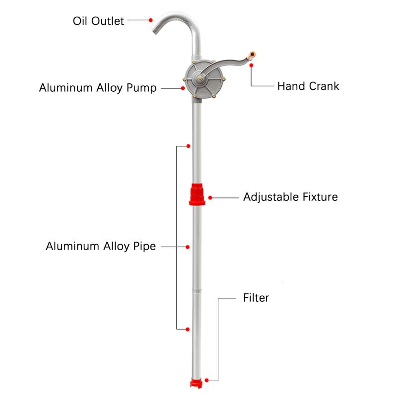 Manual Fuel Diesel Pump Hand-operated Petroleum Pump for 200L Oil Drum Car Truck Heavy Light Oil Extraction Transfer Tool