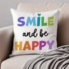 Cartoon Rainbow Sun Cushion Cover Pillowcase Anti-Dustmite Invisible Zipper Short Plush Sofa Cushion