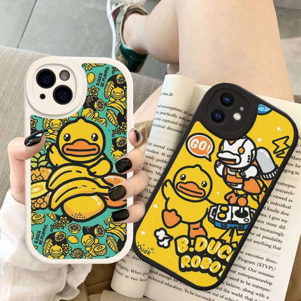 B-B Duck Anime Phone Case For IPhone 16 15 14 13 12 11 Pro Max Plus Shockproof Leather Cover