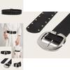 Style Rivet Leather Belt With Metal Buckle For Street Fashion And Casual Wear