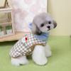 New Cute Grid Pet Dog Clothes Thickened with Warm Jacket Puppy Clothes Vest Winter Warm Pet Supplies Teddy Bear Coat Winter