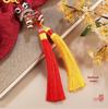 Chinese Lion Dance Car Pendant with Double Tassels and Rhinestone - Foshan Cultural Gift