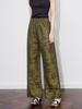 Super Aura Rayon Jacquard Wide-Leg Long Pants - New Chinese National Style