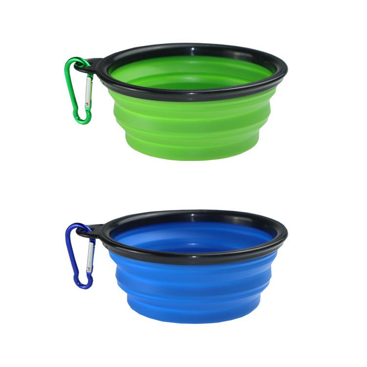 Compact Silicone Dog Bowl with Buckle - Foldable Travel Snack & Water Dish