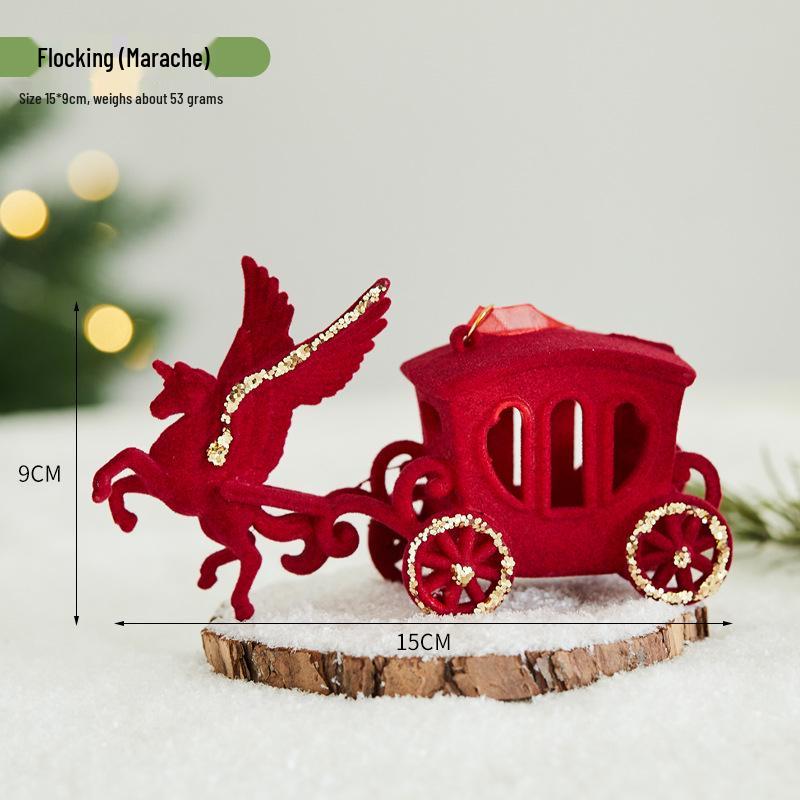 Christmas Flocking Bow Ornament - Window & Tree Decor