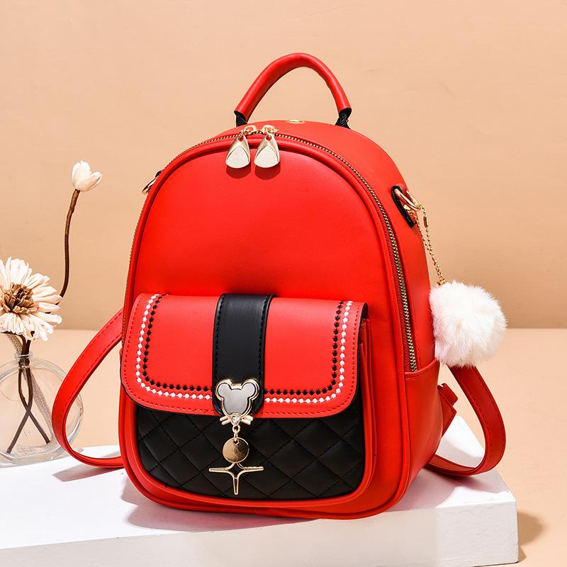 Bag Women's 2025 New Trendy Fashion One Shoulder Oblique Span Multi-purpose Soft Leather Women's Bag Large Capacity Backpack Student Bag