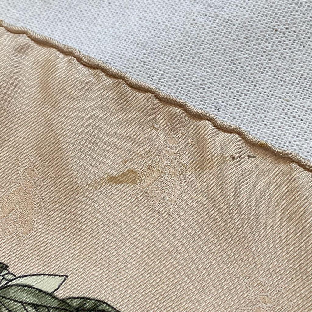 Used HERMES NAPOLEON Scarf Silk Carre 90 Pink Beige Brown Large Vintage