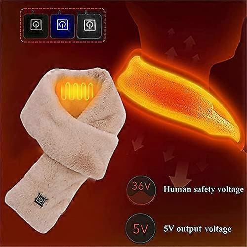 Electric Heated Scarf with 3 Heat Levels, USB Heated Scarf Neck Warmer for Women Winter Indoor & Outdoor