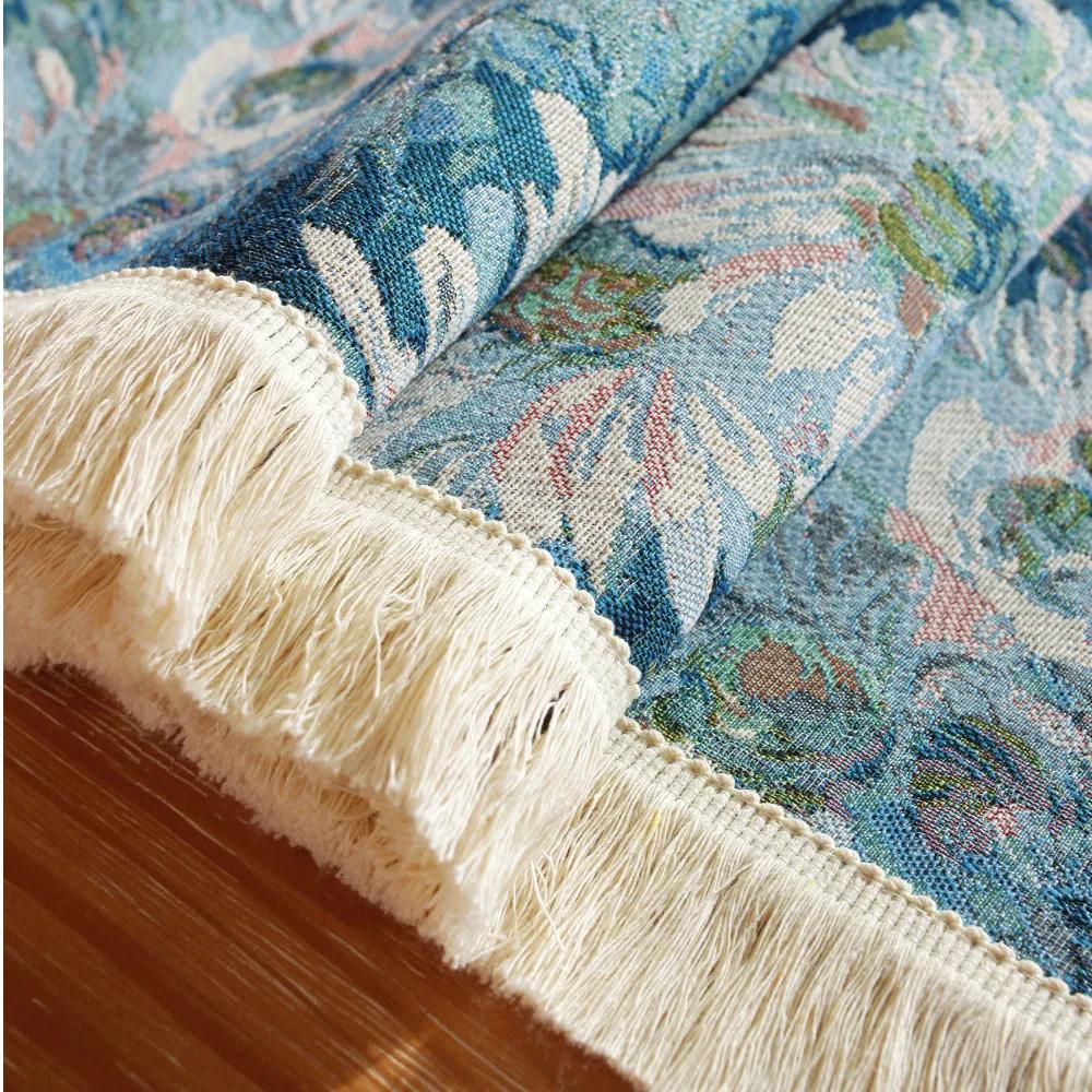 Vintage Table Runner Oil Painting with Tassels Bohemian Sideboard Suitable For Kitchen Holiday Party Birthday Party Table Decor