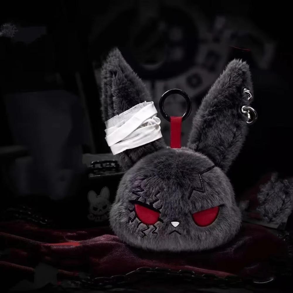 Plush Bunny Plush Keychain Gothic Style Rabbit Bag Charm Cute Plush Rabbit Pendant  Friends Gift
