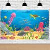 Marine Life Themed Background Banner For Birthday Party And Decoration Event