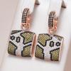 Full Shiny Natural Zircon Leopard Print Drop Earrings Women Unique  Rose Gold And Black Plating Vintage Daily Jewelry