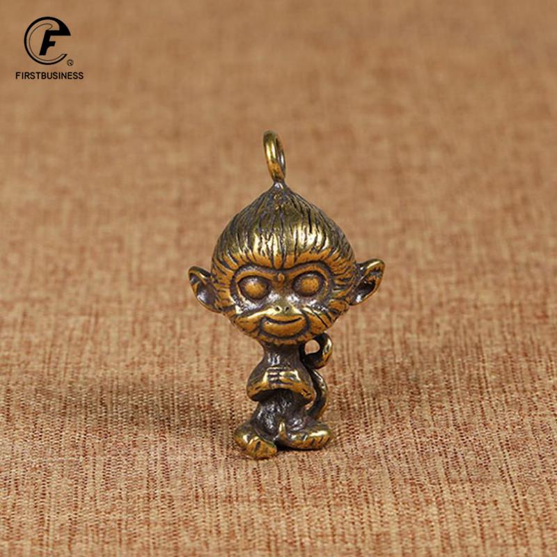 Vintage Copper Mini Monkey Figurines Ornaments Home Decor Accessories for Living Room Brass Animal Statue Desk Decorations Gifts