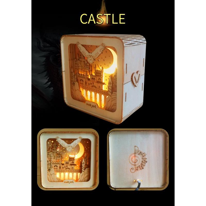 3D Holzpuzzle Nachtlicht, Holzpuzzles für Erwachsene Nachttischlampe, DIY 3D Holzpuzzles LED-Licht, Kreative Geschenke für Familie Freunde