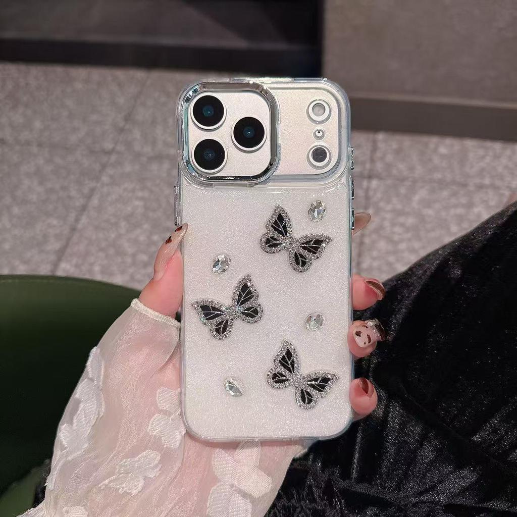 Stern Herz Schmetterling Spiegel Stoßfeste Hülle für iPhone 16 Pro Max, Apple 17