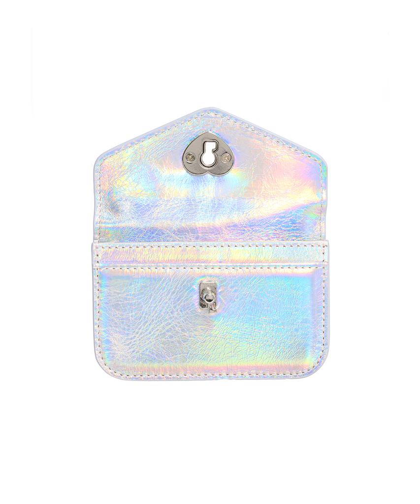 Lemasque Heart Lock Compact Business Card Holder Hologram