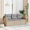 VidaXL Garden Lounge Set with Cushions 3 Pcs, Patio Sofas, Patio Furniture Set, Outdoor Furniture, Beige 3258160