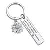 Inspirational Sunflower Keychain Friendship Jewelry Best Friend Gift Jewelry Friends Moving Away Gift English Phrases Key Ring