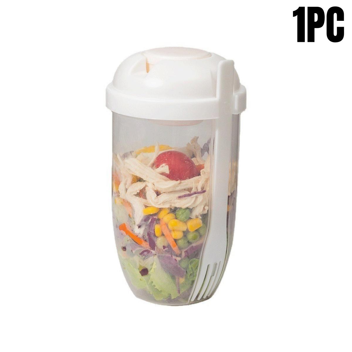 

1 л переносной стакан для салата, стаканчики для завтрака, овсянки, хлопьев, молока, орехов, йогурта, набор с крышками для вилки, школьный пикник, ланч-бокс Bento