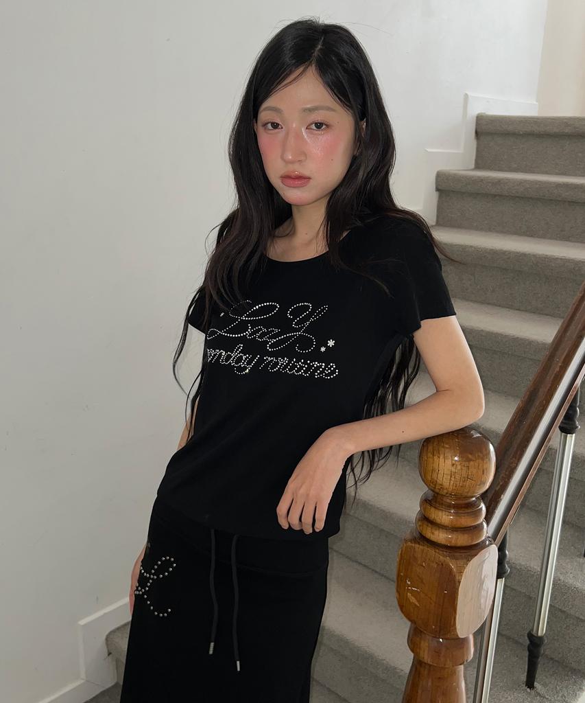 LMR Hot Fix Cutout Short Sleeve T-Shirt Black