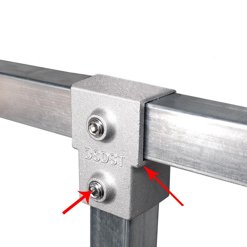 20x20mm Čtvercová trubka Třícestný 25x25mm 30x30mm Hliníková slitina Koleno Spojka Příslušenství Pevný spoj trubky