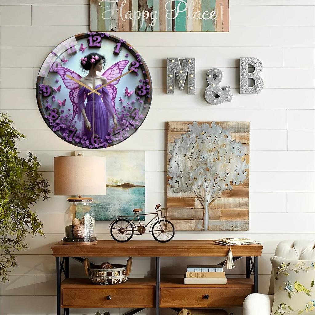 30cm Round Glass Wall Clock with a Surface That Resists Smudges and Stains