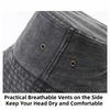 Fashion Solid Color Bucket Hat Wide Edge Washed Denim Fisherman Hat Thin Foldable Boonie Hat Summer Season
