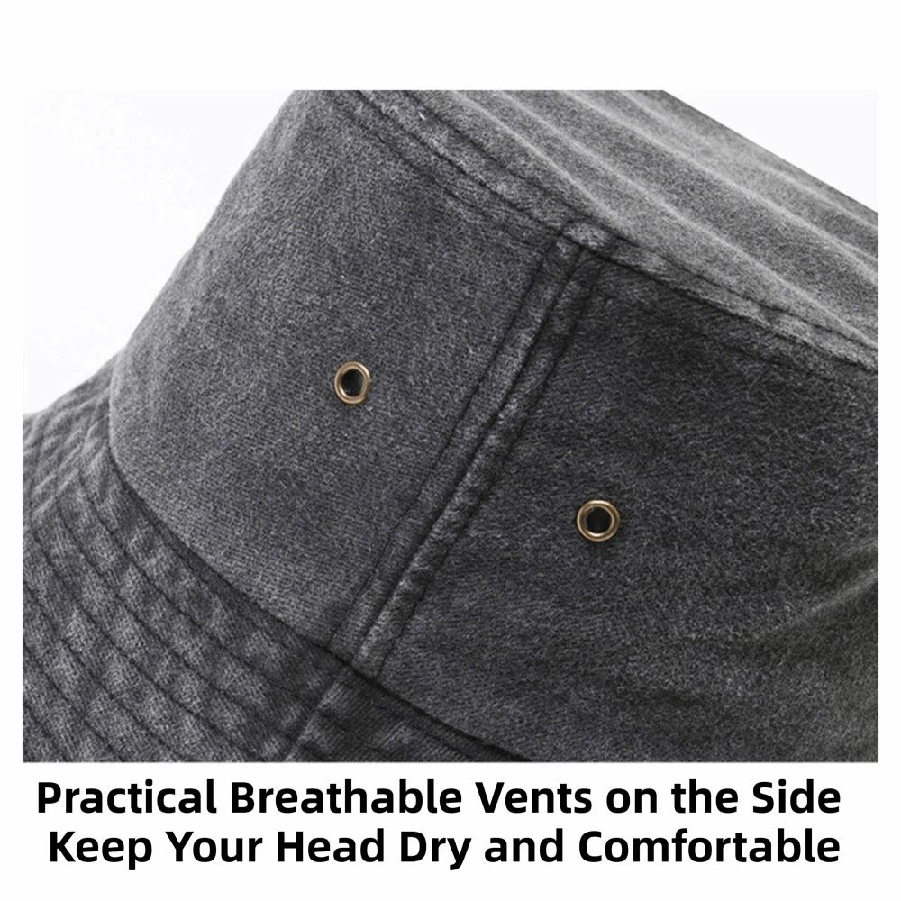 Fashion Solid Color Bucket Hat Wide Edge Washed Denim Fisherman Hat Thin Foldable Boonie Hat Summer Season