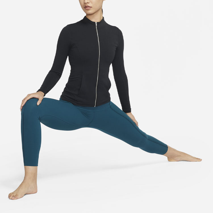 Nike Solid Color Slim Fit Zip Jacket Women Jackets Black DD5534-010