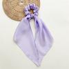 28cm Long Ribbon Satin Scrunchies Solid Color Fashion Bow Ponytail  Hair Ties Women Girls Elastic Hair Bands Headwear Accessory