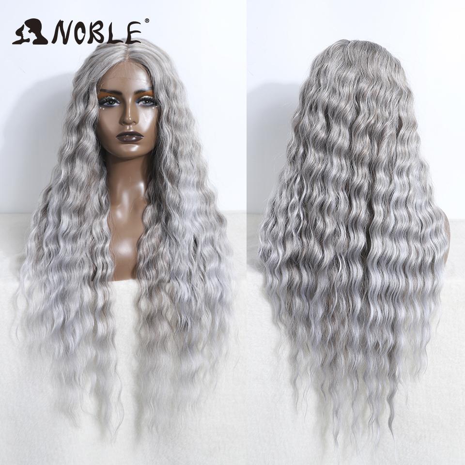 Noble Synthetic Lace Front Wig Cosplay 30" Body Wavy Blond Wig Lace Front Wig For Women High Density Lace Wig Ombre Blonde Wig