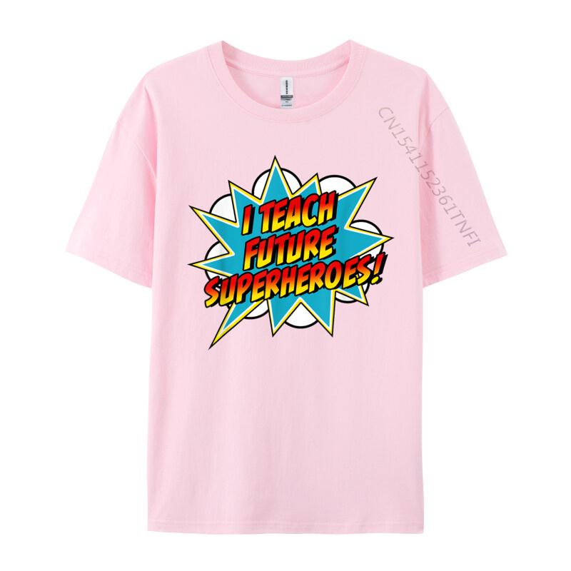 Uczę Superbohaterów Retro Komiks Super Nauczyciel Bluzki Koszulka Casual T-Shirty Najnowsza Koszulka Bawełniana z Okrągłym Dekoltem T-Shirt dla Dorosłych