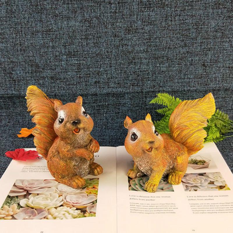 Simulation Squirrel Resin Crafts Ornaments Cute Animal Gardening Potted Ornaments