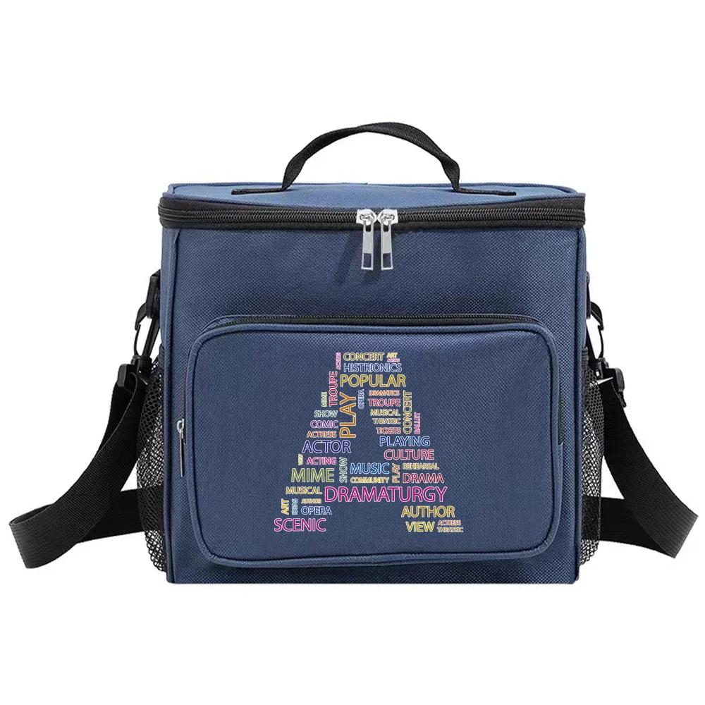 

Insulated Bags Portable Shoulder Lunch Bag Waterproof Cooler Box Thermal Organizer Handbag for Men and Women Text Letter Pattern