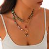 Christmas Day Soft Pottery Necklace Set Christmas Snowman Elk Micro Necklace Choker