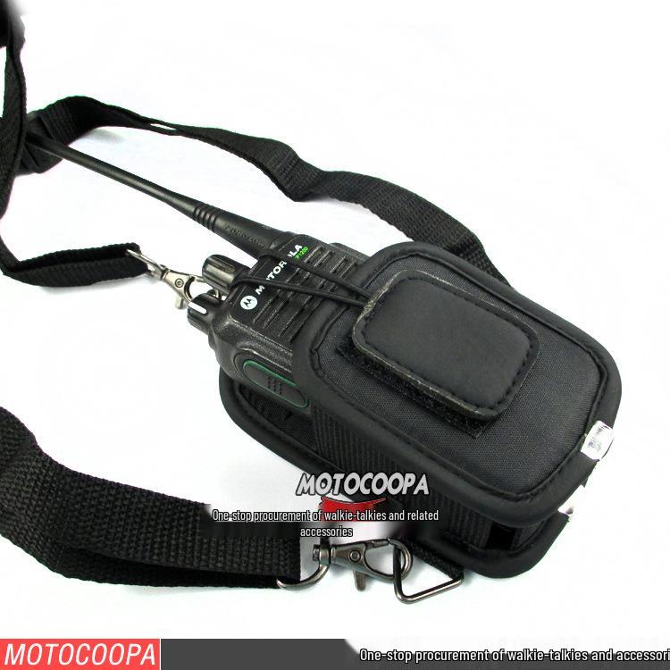 Universal Nylon Walkie-Talkie Leather Case with Chest Strap - Available In Large, Medium, Small Sizes