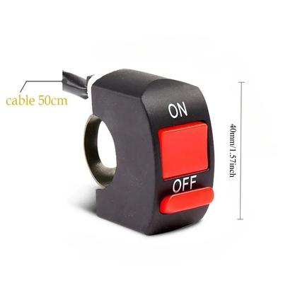 Motorcycle Handlebar Flameout Switch - ON OFF Power Button DC12V/10A Black Universal