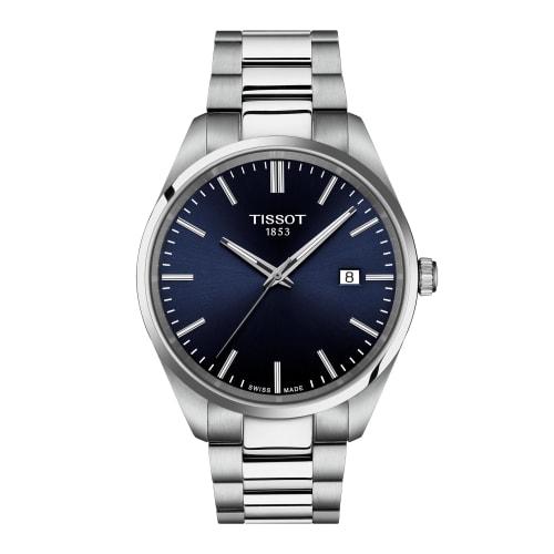 

Tissot PR100 Men s Watch with Bracelet, Blue Dial, Officially Imported, Model T1504101104100