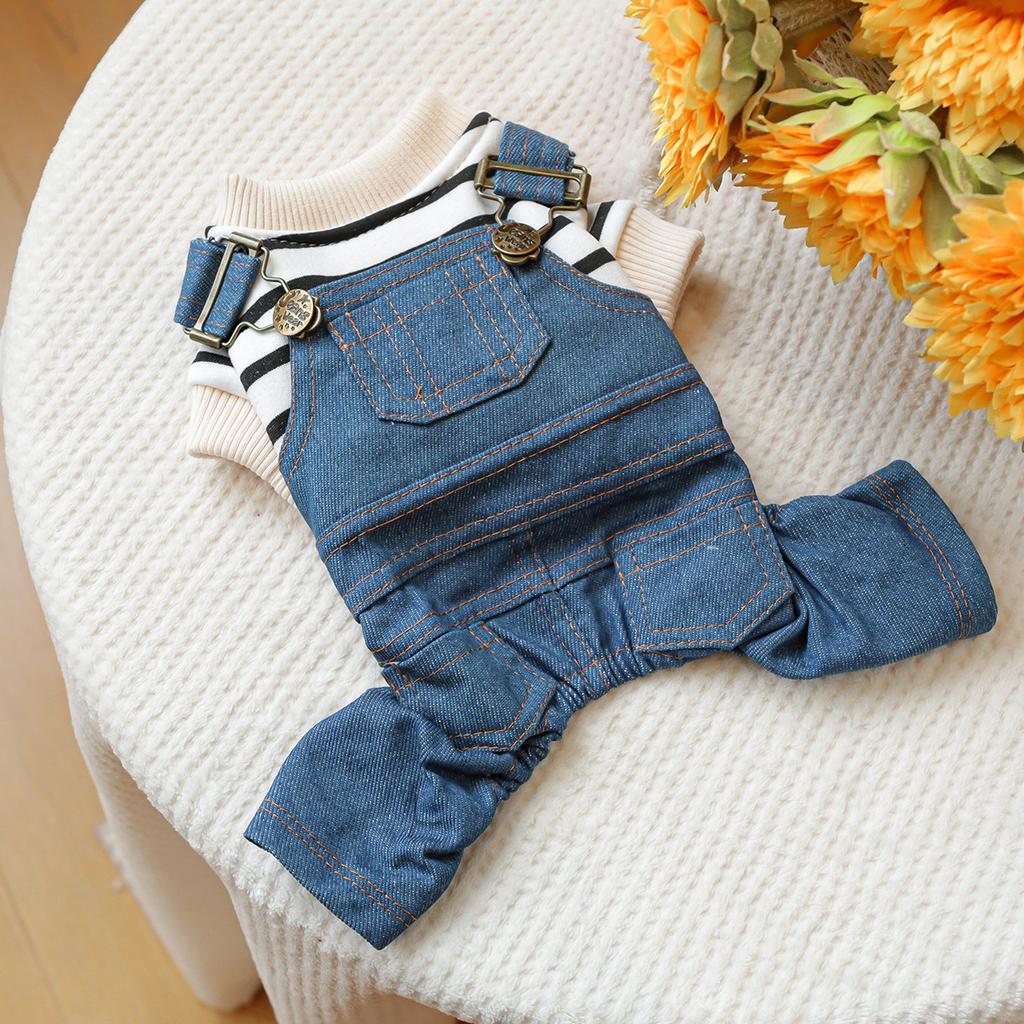 Pet circle pet clothes dog cat clothing clothing striped classic jeans
