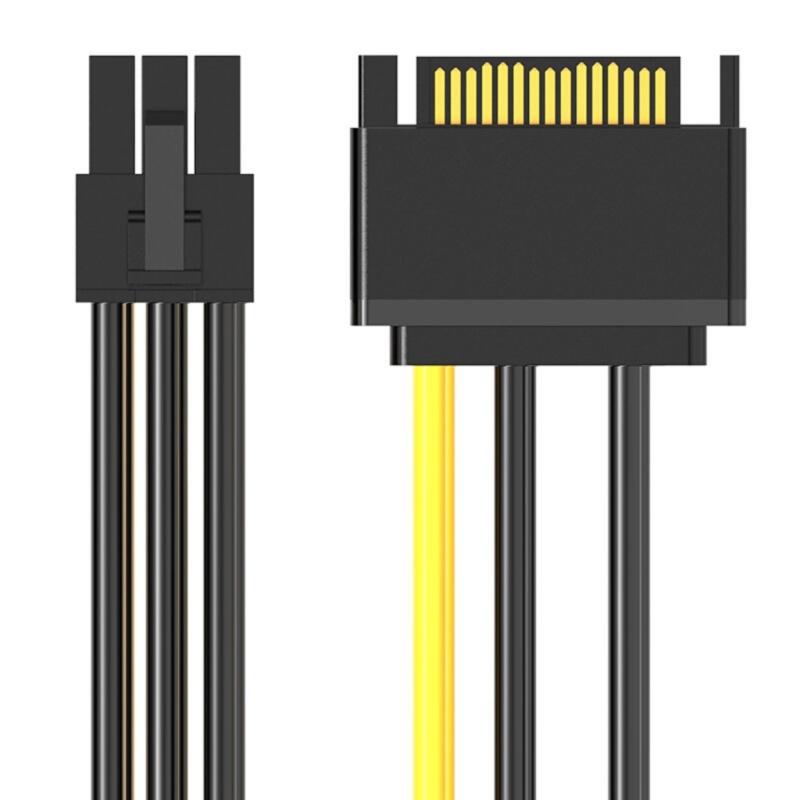 SATA15Pin To 6Pin Connectors Cable for Graphics Card Power Supply for Building, Upgrading or Repairing Computers