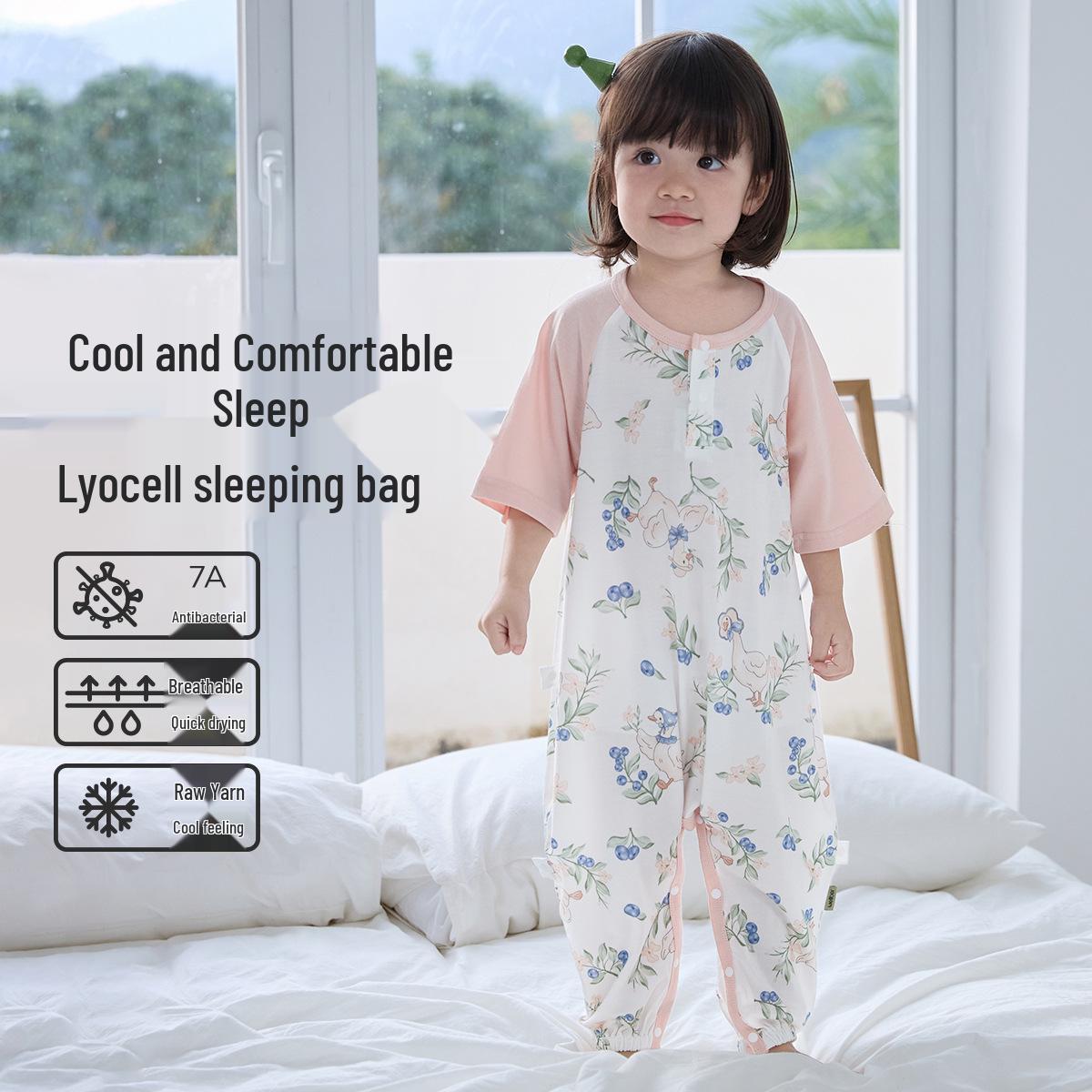 

Willbeilu Summer Infant & Toddler Lyocell Seven-Sleeve Cool & Breathable Sleepwear